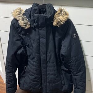 Obermeyer Women's Tuscany II Black Fur-Trimmed Ski Jacket